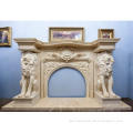 High quality home decoration marble fireplace with lion head